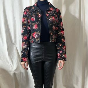 CROPPED H&M FLORAL JACKET